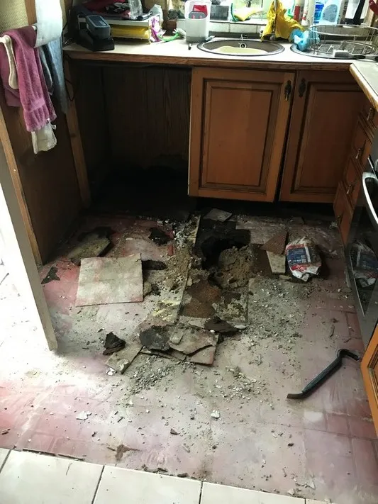 Repairs to damaged floor tiles